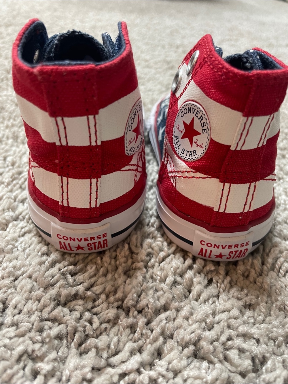 Converse Kids Red & White Striped All Star High-Tops